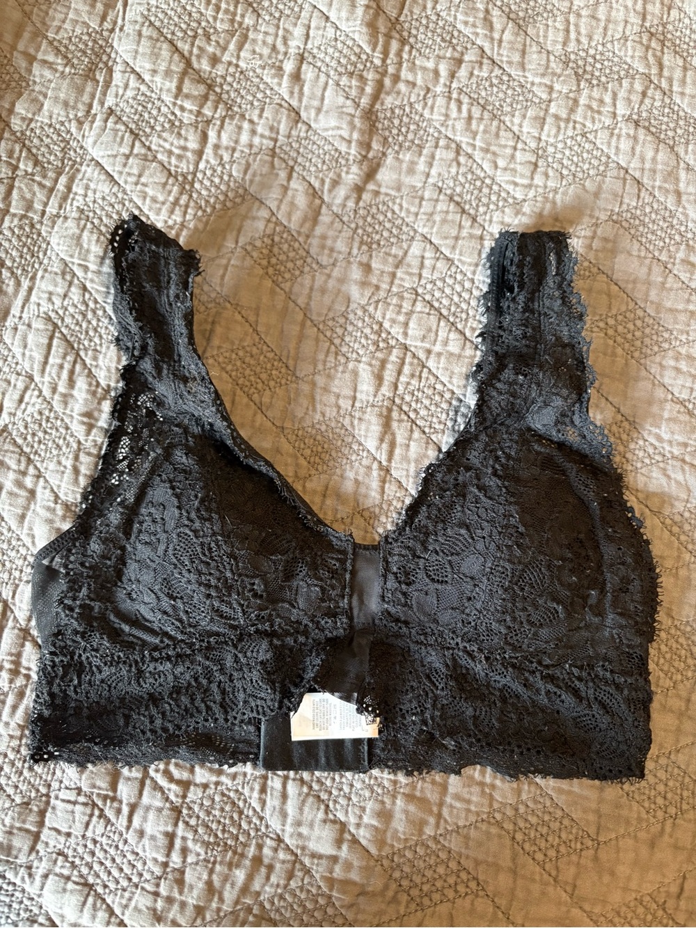 aerie Padded Black Lace Bralette with Wide Adjustable Straps- Medium
